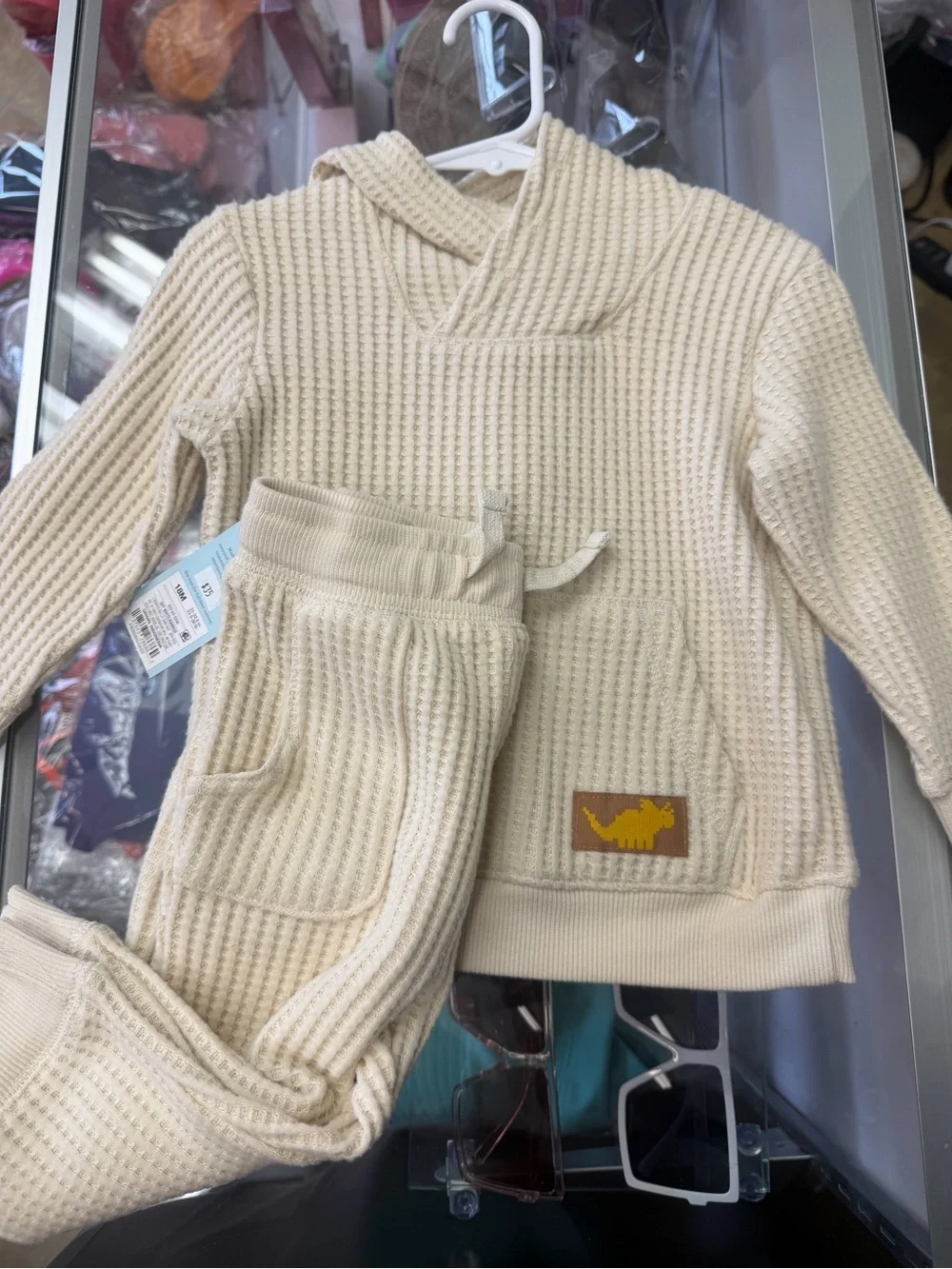 Cat & Jack Cream Waffle Knit Hoodie & Jogger Set